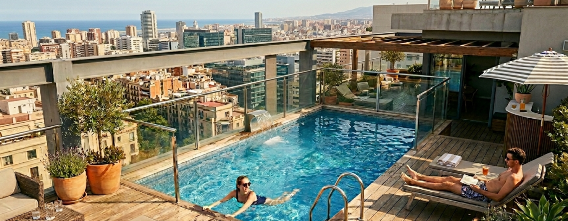 iluminación de piscinas con lámina armada