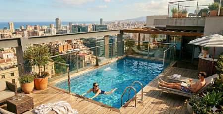 iluminación de piscinas con lámina armada